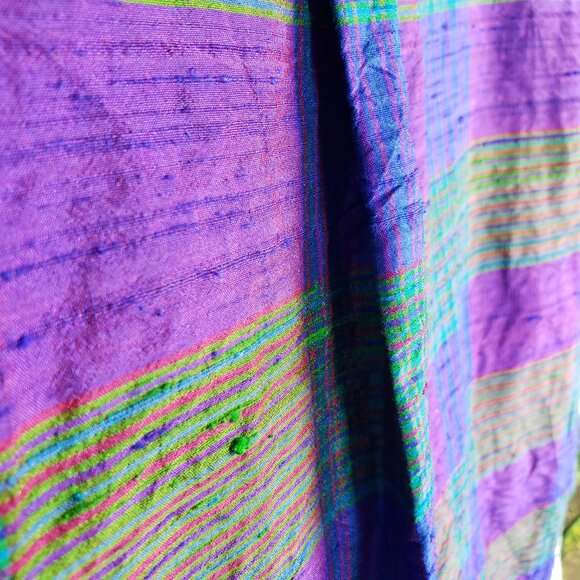 Vintage Chico's Design Shirt Blouse Slubbed Silk Holographic Shimmery size 3/ XL - Picture 11 of 13